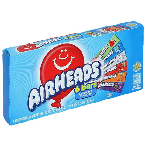 Airheads 6 Bars Assorted Flavours Theatre Box 94g (USA)