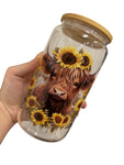 Sunflower Highland Cow Libbey Cup