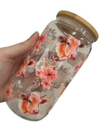 Floral Cow Libbey Cup