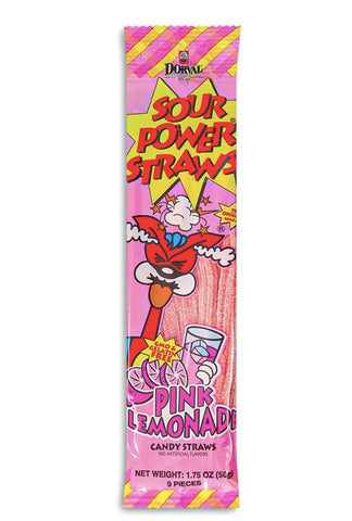 Dorval Sour Power Straws Pink Lemonade 50g