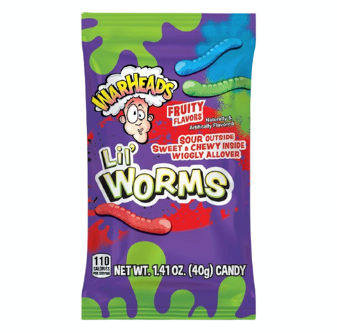 Warheads Lil Worms Fruity Flavours 40g